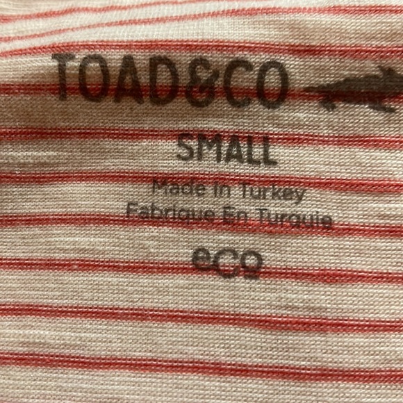 Toad&Co Cue Wrap SL Dress with Pockets, Pink Sand Mini Stripe Size Small - Picture 8 of 10